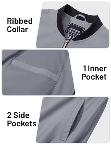 Image of TACVASEN Men's Lightweight Jacket Spring Bomber Fall Windbreaker Casual Stylish Coats with Pockets
