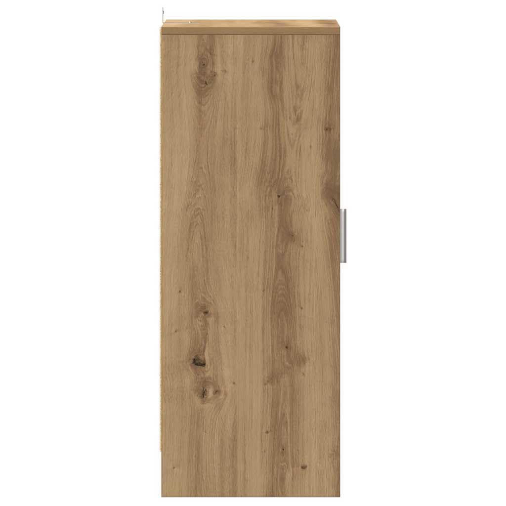 Schuhschrank Artisan-Eiche mit Tür Holzwerkstoff 32 x 35 x 92 cm schmal hoher Schuhständer mit 6 Fächern platzsparend für Flur Diele Eingangsbereich Ordnung und Aufbewahrung