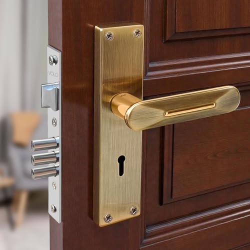 Image of VOLO Stainless Steel Mortise Lock | 8 Inch Lock Body | Main Door Handle Set with Keys | Wooden Door Lockset | Hotel Office Home Door Lock | 3 Keys | 10 Year Lock Body Warranty (Antique | KY | 6014)