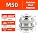 1Pcs Cable Gland M50, Stainless Steel Waterproof Glands Joints, IP68 Adjustable Connector Glands, Cord Grip Connectors with Gaskets and Locknut 32-38mm Diameter