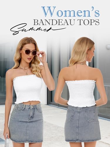 Womens Tube Top Summer Strapless Crop Tops Basic Tank Casual Sleeveless Shirt4