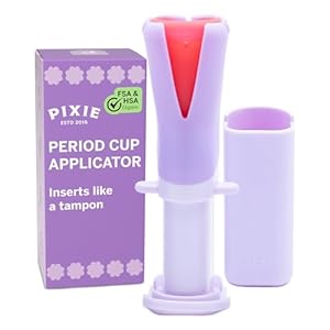Pixie Menstrual Cup Applicator – Inserts Like A Tampon – Every Woman Can Now Use Period Cups – Perfect for Long Nails – Self Sanitizer TPE Properties – Travel Case (Cup Applicator)