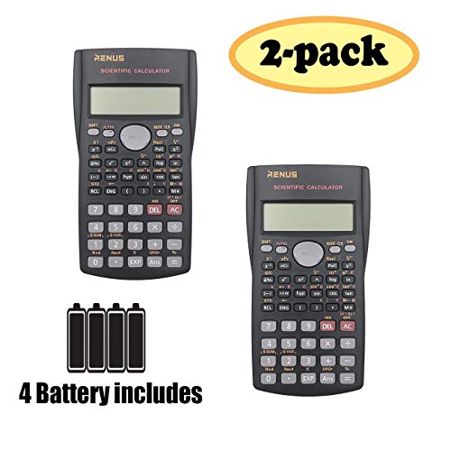RENUS 2 Packs, 2-Line Engineering Scientific Calculator Function Calculator for Student and Teacher