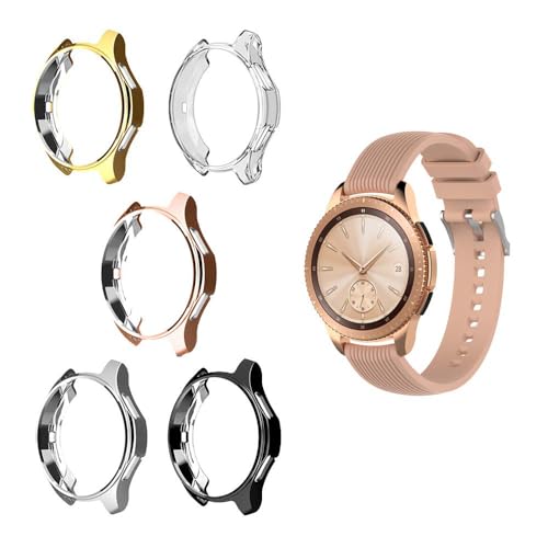 RuenTech For Samsung Galaxy Watch 42mm Case Cover, Scratch-Resistant Soft Flexible TPU Plated Protective Case Protector Shell for Samsung Galaxy Watch (42mm) SM-R810/SM-R815 (5-Pack)