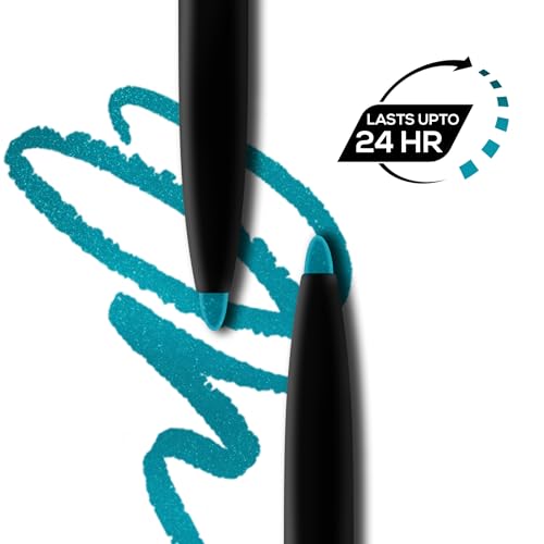 Image of RENEE Kajal Pen with Sharpener - True Blue | 24 Hrs Stay | Long Lasting Kohl Pencil | Matte Finish | Rich Color Payoff | Smudge & Waterproof | One Swipe Application Formula | 0.35gm