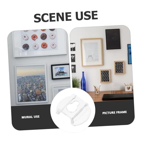 Image of Veemoon 20pcs Storage Hook Hangers Picture Hook Picture Frame Backing Clips Picture Frame Mount Hook Brackets for Wall Photo Hanging Hardware Wall Hanging Bracket Transparent Acrylic