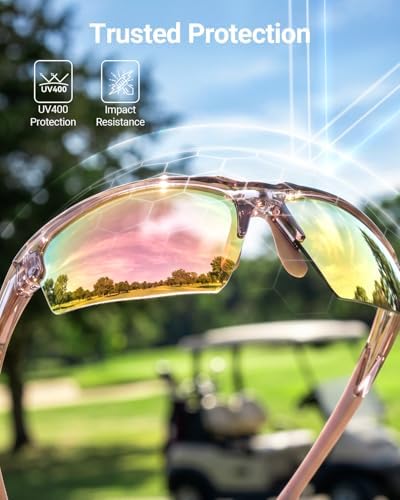 Meeloog Sports Sunglasses for Men & Women, UV400 Golf Sun Glasses Ideal for Cycling, Running & Pickleball — view 6
