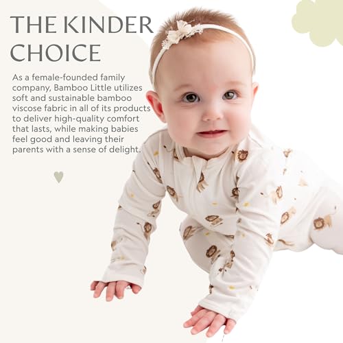 Image of Bamboo Little Soft Baby Footie Pajamas, Baby Clothes, Newborn Sleepers, 95% Viscose and 5% Spandex, 0-24 Months