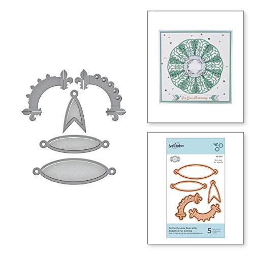 Spellbinders Die D-Lites Petite Double Bow Etched Dies Doily by Becca Feeken, Metal, Pointed Dimensional Circle: 4.5 x 3.3 cm - Image 2