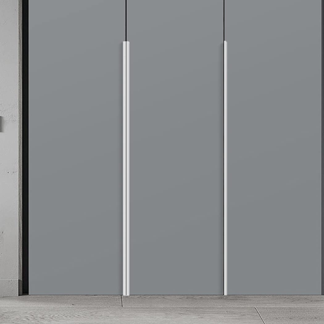 Ukryte uchwyty do szafek, ukryte Stop aluminium Niewidoczna klamka drzwi Szafa na ubrania Kuchenne Meble Gałki bram Białe 2 sztuki(Hole distance 192mm)