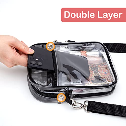 Aldervine Clear Crossbody Purse With Zipper, Stadium Approved Transparent Bag With Strap For Concerts, Sports Fan #TOP2