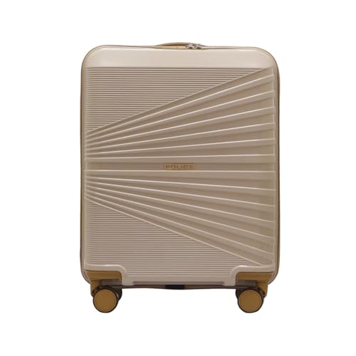 Image of Police Origine Cabin Trolley | 65L Capacity TSA Lock 8 Smooth 360 Spinner Wheels Telescopic Handle PP Hard Shell | Lightweight 20 inch Cabin Luggage for Travel & Weekend Trips (Beige /TAN) (Baby pink /Tan)