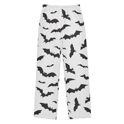 Boys' Pants Black Bat Long Bottoms Jogger Pants Elastic Waist Trousers with Pockets S-XL