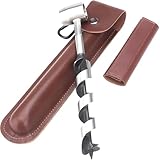PEAKTREND Bushcraft Gear, Hand Auger Wrench for Easy Wood Drilling - Settlers Wrench and Bushcraft Tools Perfect for Camping and Woodworking Tasks-Scotch Eye Wood Drill with Leather Case - 10inch