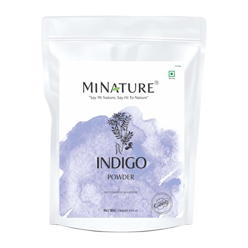 Mi Nature 100% Indigo Leaf Powder 1Kg (35oz) |Pure Herbal Tint for Rich Dark Hair Color |Natural Tinctoria Powder (Indigofera Tinctoria)