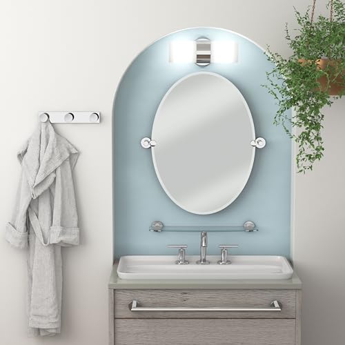 Image of Gatco 4310 Glam Single Towel Bar, 24 Inch, Polished Nickel | Wall Mounted Bathroom Towel Holder, Total Length 26 inch