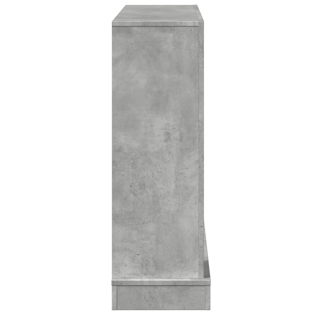 vidaXL Borde de Chimenea Madera ingeniería Gris hormigón 100x30x87,5cm, Envolvente de Chimenea, repisa de Chimenea, repisa de Chimenea