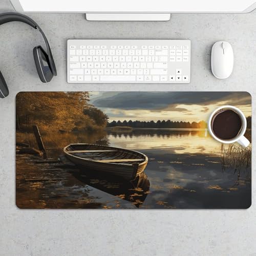 Boat at Lake Shore Mouse Pad Grande Antideslizante miniatura 5