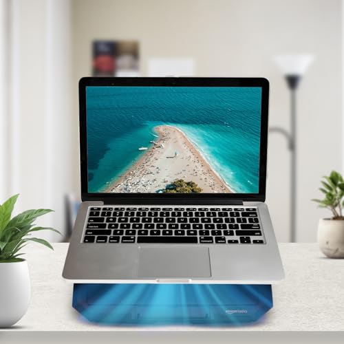 Amazon Basics USB Powered Laptop Cooling Pad | Dual Fan | Dual USB Port | Blue LED Lights | 4 Adjustable Heights with Stand | - Image 5