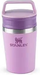Stanley - Copo de Café Térmico, Caneca de Viagem Café Go com Tampa de Duas Partes Para Beber e Alça de Transporte, Garrafa Térmica de Aço Inoxidável, 236 ml, Lilac