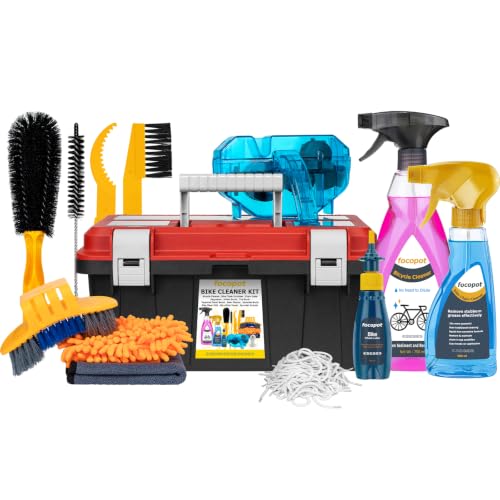 focopot Bike Chain Cleaner Kit with Bicycle Cleaner(25 oz),Degreaser(10 oz),Oil Lubricant...