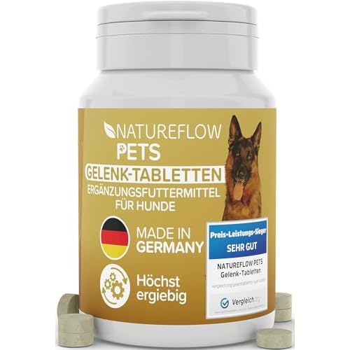 Gelenktabletten für Hunde - mit Grünlippmuschel, MSM und Teufelskralle - Hohe Akzeptanz beim Hund da keine Kapseln - 100 Tabletten für bis zu 6 Monate - In Deutschland hergestelltes Ergänzungsfutter