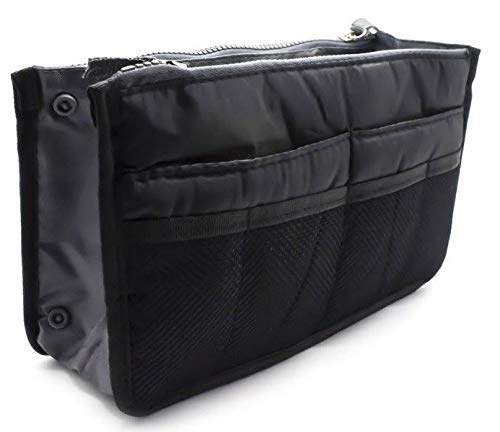 fenrad Doppel-Reißverschluss Multifunktions Handtaschenordner Handtasche Organizer Reisetasche Trading Tasche (Rot) (Schwarz) Cover