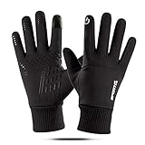 Tela Impermeable de Nylon STKASE® Invierno Hombre Mujer Guantes Termicos Para Frio Moto Ciclismo Running Bici Gym Para Movil Tactiles Regalos Originales Para Hombre Mujer Amigo Invisible Navidad Adolescentes Madres Padre,Negro