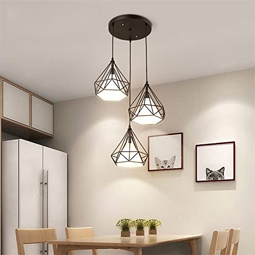 Lámpara de techo con enchufe Edison E27 en acabado negro mate geométrico 6