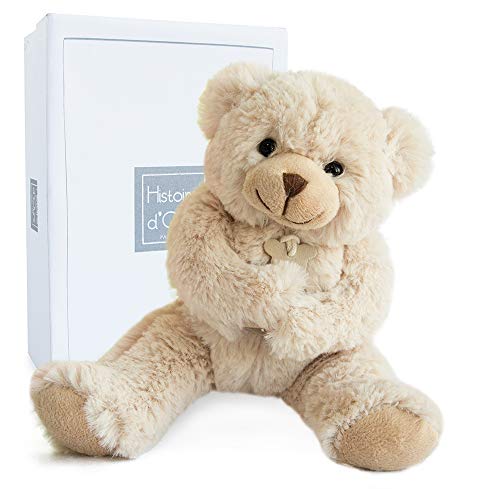Histoire d'Ours - Peluche Ours - Beige - 25 cm - Collection Calin'ours - Peluche Doudou Ourson Mignonne et Douce - Avec Boite Cadeau pour Offrir dès la...