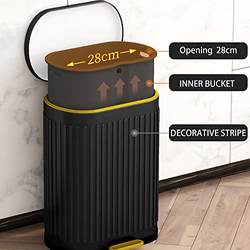 Doyingus 3.2 Gallon Kitchen Trash Can With Soft Close Lid, Stainless Steel Garbage Can With Foot Pedal And Inner Bucket, Small Wastebasket For Bathroom, Office, Home (White) #TOP4