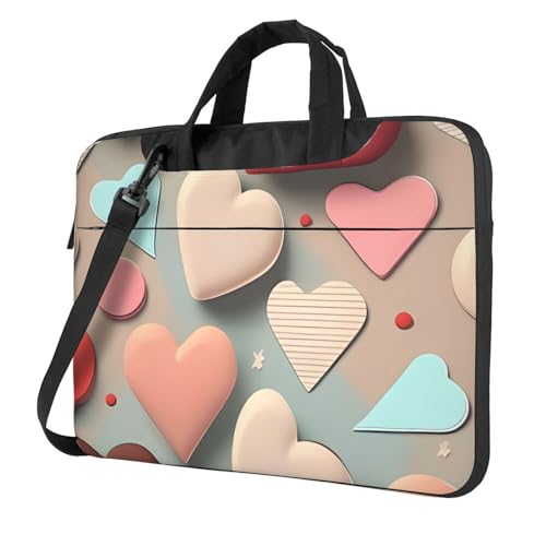 Sac ordinateur portable avec motif amour et poignée pratique pour PC portable