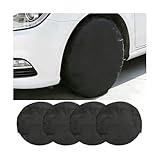 Ywdiml 4PCS RV Tire Cover, Anti-UV Waterproof Vehicle Wheel Snow Sun Rain Protector, Tough Camper Tire Protection Cover, Fits Most 31' Tire Diameter SUV Travel Trailer Motorhome Pickup (Black)