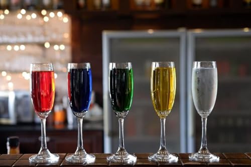Image of Champagne Flutes Wine Glasses 200ml, Set of 6 Long Wine, Burgundy Clear Glasses with Stem for Wedding Anniversary, Birthday, Gift (RKT-06, Set of 6)