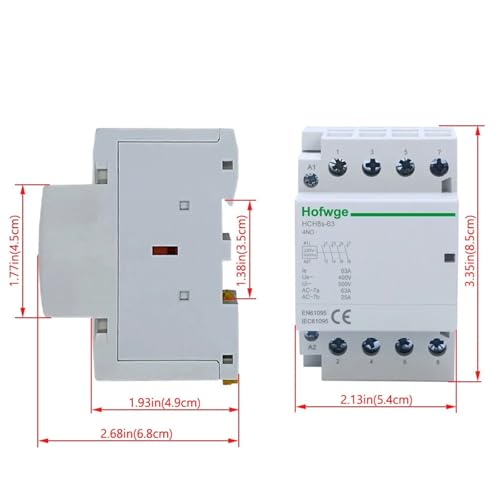 Contacteur modulaire 4P 63A pour tableau électrique rail DIN - 5