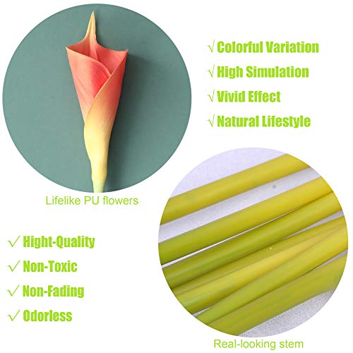 Cn-Knight Artificial Calla Lily 10Pcs 26 Inch Long Stem Arum Lily For Home Décor Centerpieces Wedding Bridal Diy Bouquet(Orange) #TOP2
