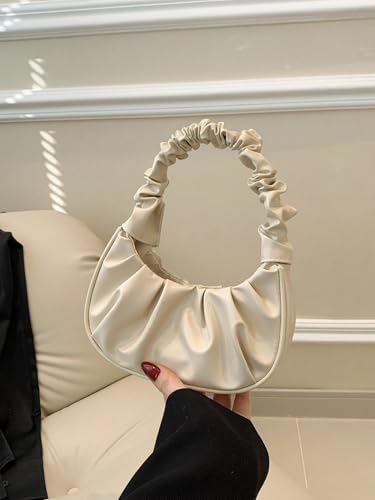 Women's Mini Purse Pleated Shoulder Bag Small Ruched Hangbags Cute Hoto Denim Clutch Bags2