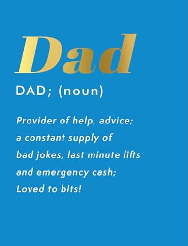 Father's Day Card, Dad Definition - 8 x 6 inches - Piccadilly Greetings