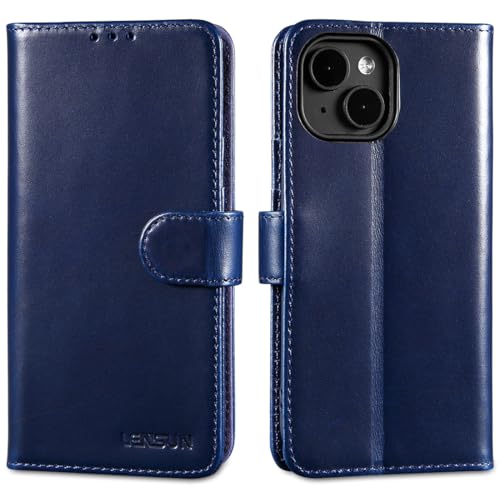 Étui housse iPhone 15 bleu portefeuille avec fonction support et rangements cartes