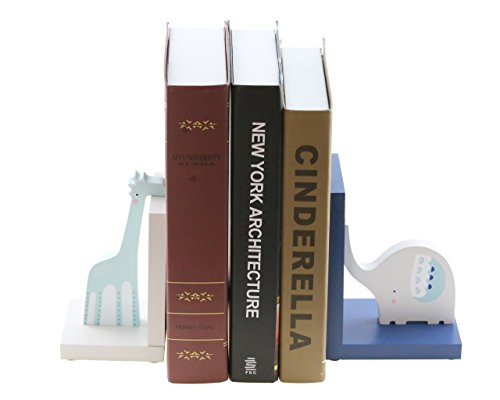 Cute White And Blue Giraffe Elephant Wooden Book Organizer Bookends Book End Book File Home Office Library Decoration Birthday Gift #TOP4
