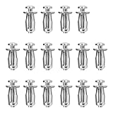 AUXBC 16PCS M5 x 25mm Petal Nuts, Expansion Screw Jack Nuts, Carbon Steel Rustproof Corrosion-Resistant Fasteners for Securing Thin Soft Wall, Hollow Wall, Iron Skin, Metal Plate Frame Container Tag