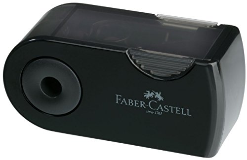 Faber-Castell - Afilalápices Con Funda Protectora Deposito Simple Negro En Oferta Faber-Castell 182710 Sacapuntas 1 Uso Sleeve Mini Negro
