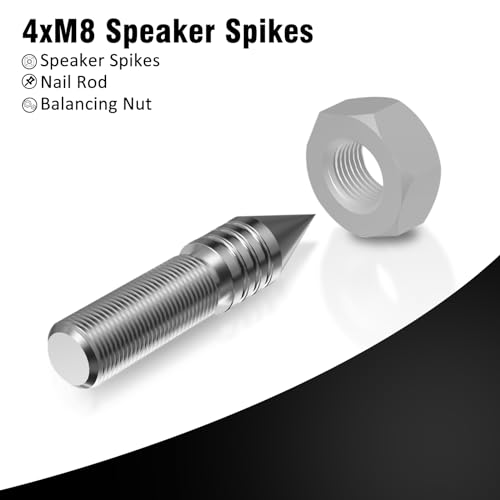 Image of Monosaudio Speaker Spikes, 4 Pcs HiFi Speaker Anti-Vibration Spikes (Without Spike Pad), Isolation Spikes Stand Foot for Speaker, Subwoofer, Amplifier, CD DVD Player(M8)