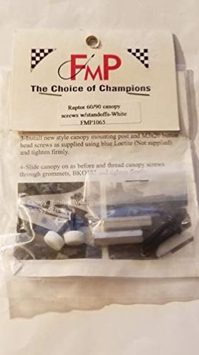 Fortune Model Products Raptor 60/90 Canopy Screws w/Standoffs - White FMP1065
