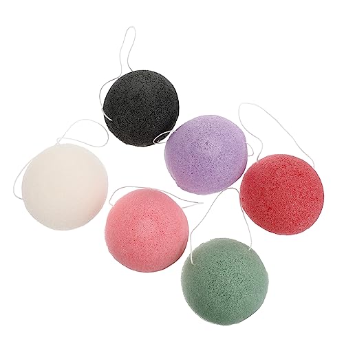 ELAYARD 6 Piezas Unidades Esponjas Naturales Faciales Exfoliantes para Limpieza Profunda Reutilizables Esponja Puff Suave y Ecológica para Cuidado de Sensible