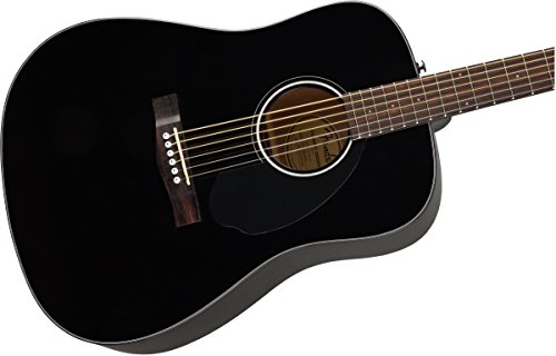 image for Fender CD-60S Solid Top Dreadnought Acoustic Guitar - Black Bundle wit