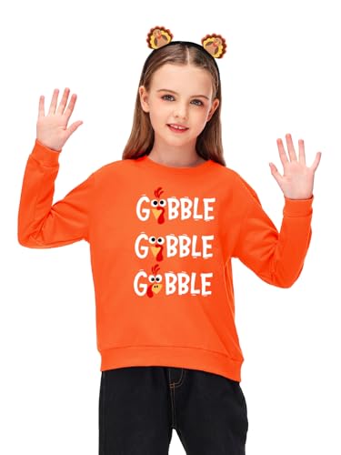 Image of Remimi Kids Halloween Sweatshirt Long Sleeve Thanksgiving Tops 3-14 Years