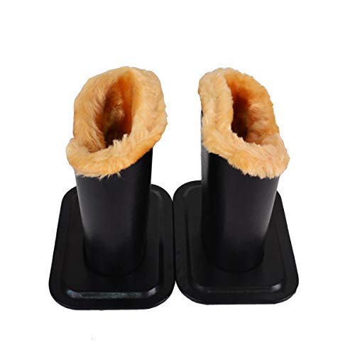 Baitaihem Pack of 2 Plush Lined Eyeglasses Holder Stand Protective Glasses Case For Desks Or Nightstands(Black-Yellow) - Thumbnail 3