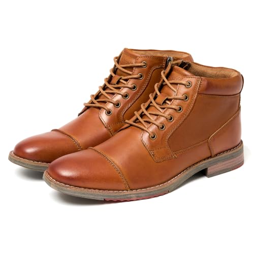 Image of Arkbird Men's Dress Boots Genuine Leather Cap Toe Ankle Boot with Side Zipper for Casual Business Formal Wear