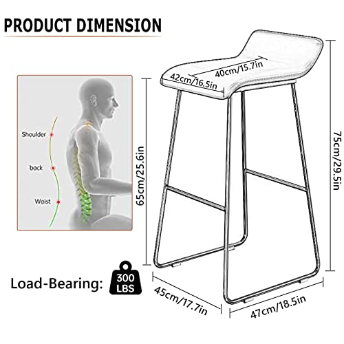 Tabourets hauts de bar industriel en cuir synthétique blanc 65cm pour cuisine et pub